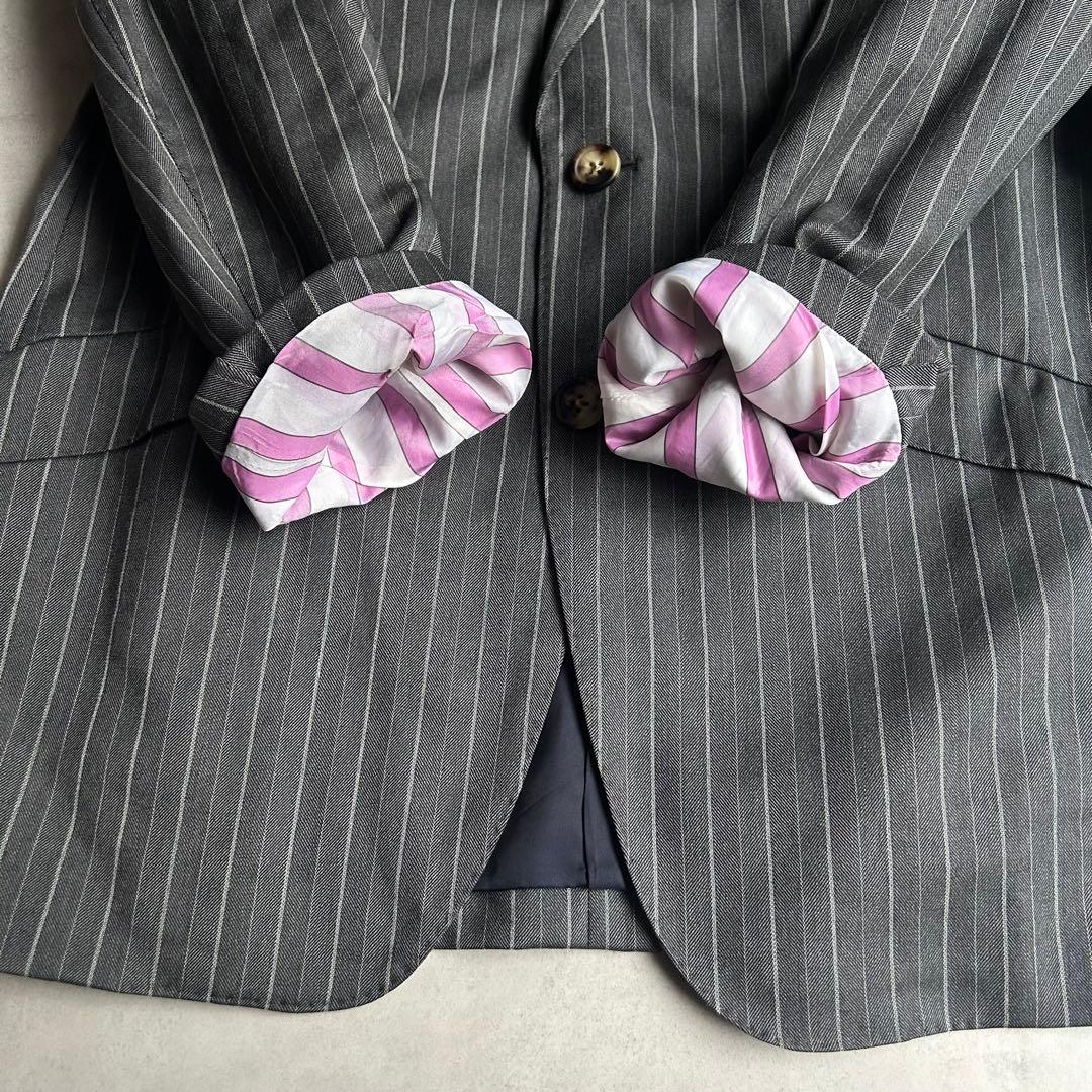 美品 ポールスミスロンドン スーツ セットアップ 総裏 2B 花柄 ストライプ