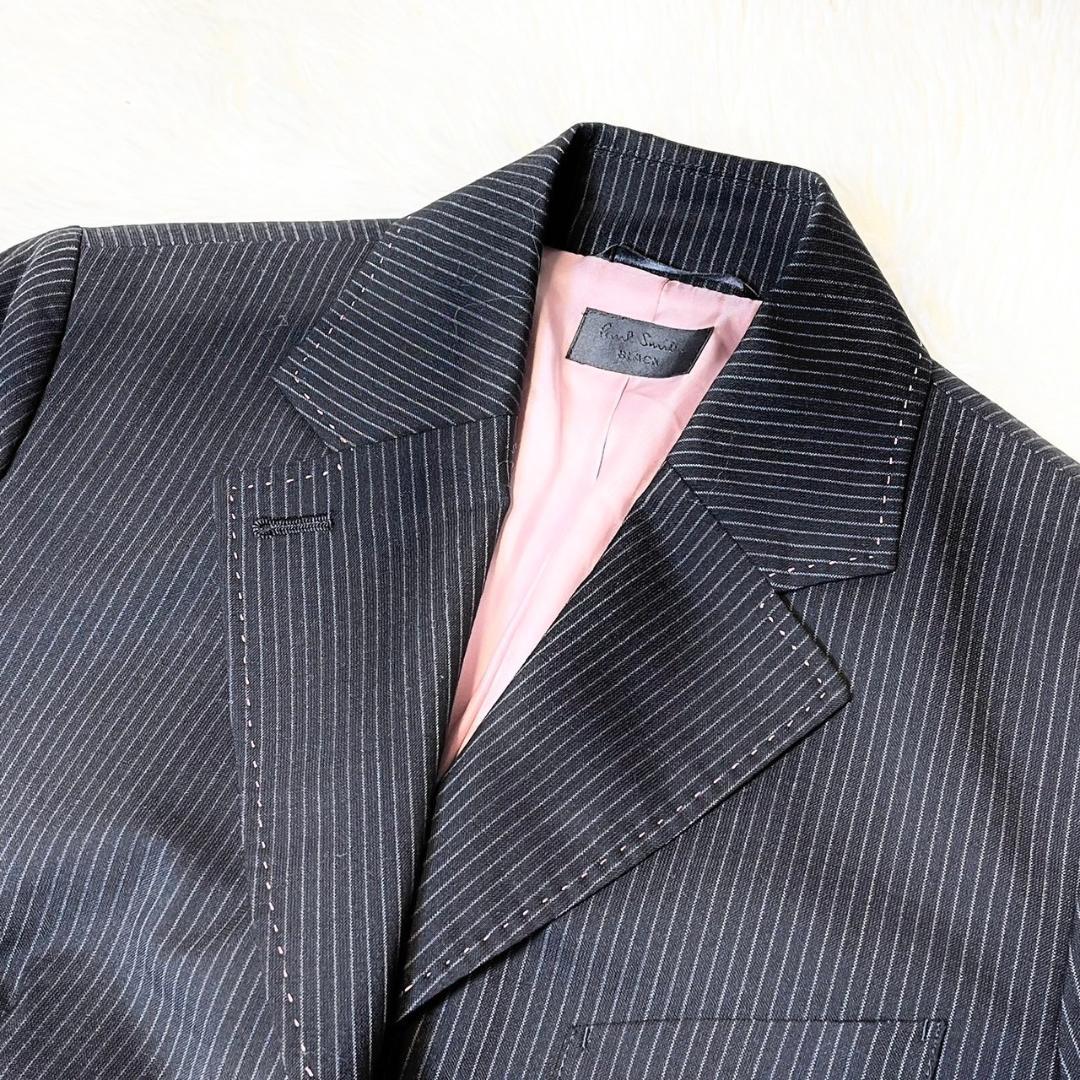 ポールスミス スーツ ブラック ピンクステッチ ジャケット L スカート M