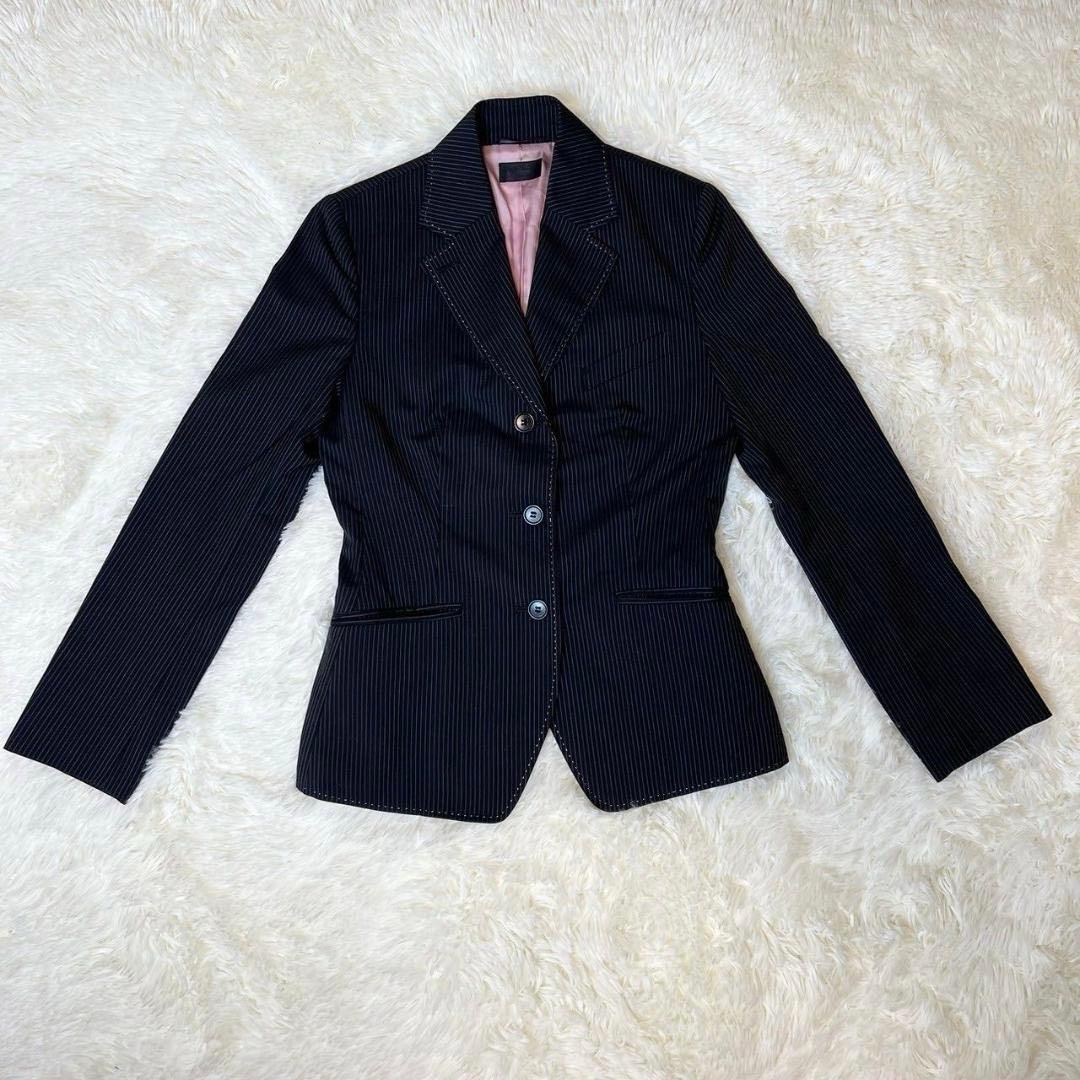 ポールスミス スーツ ブラック ピンクステッチ ジャケット L スカート M