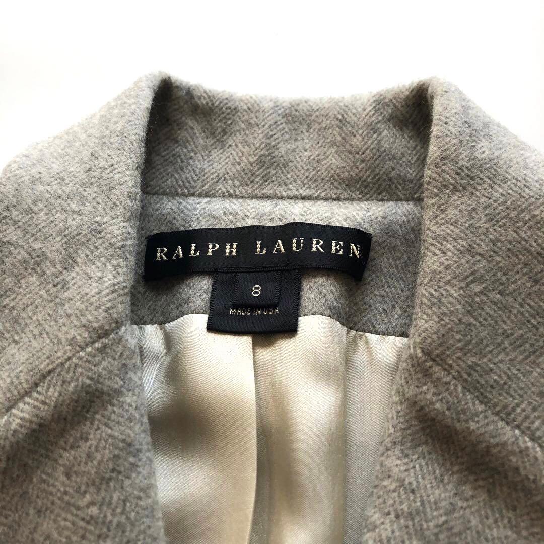 ★美品★ラルフローレン カシミヤ混テーラードジャケット グレー 秋冬 M