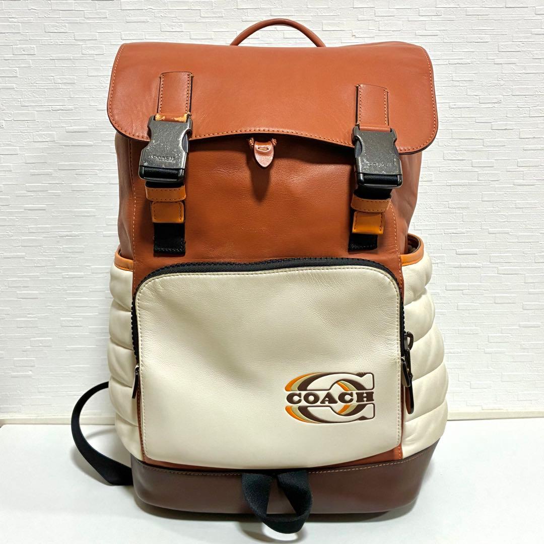 COACH バックパック リュック マルチカラー ブラウン クリーム ロゴ