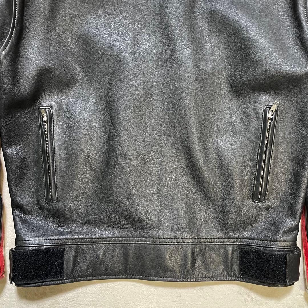 【牛革】KADOYA レザー ライダースジャケット 3L BLACK HORSE