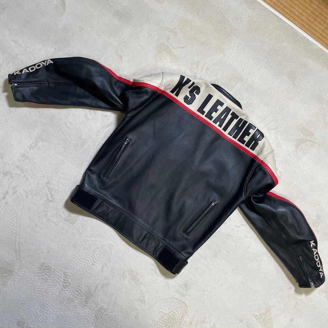 【牛革】KADOYA レザー ライダースジャケット 3L BLACK HORSE