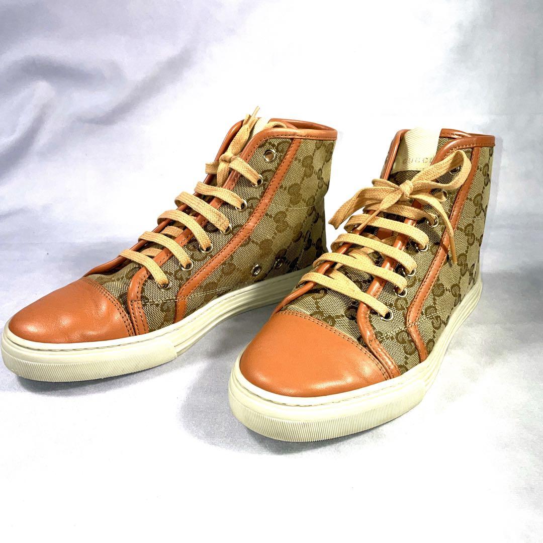 W*N様 【現行】美品GUCCI グッチ　GG ハイカット スニーカー　ピンクベ