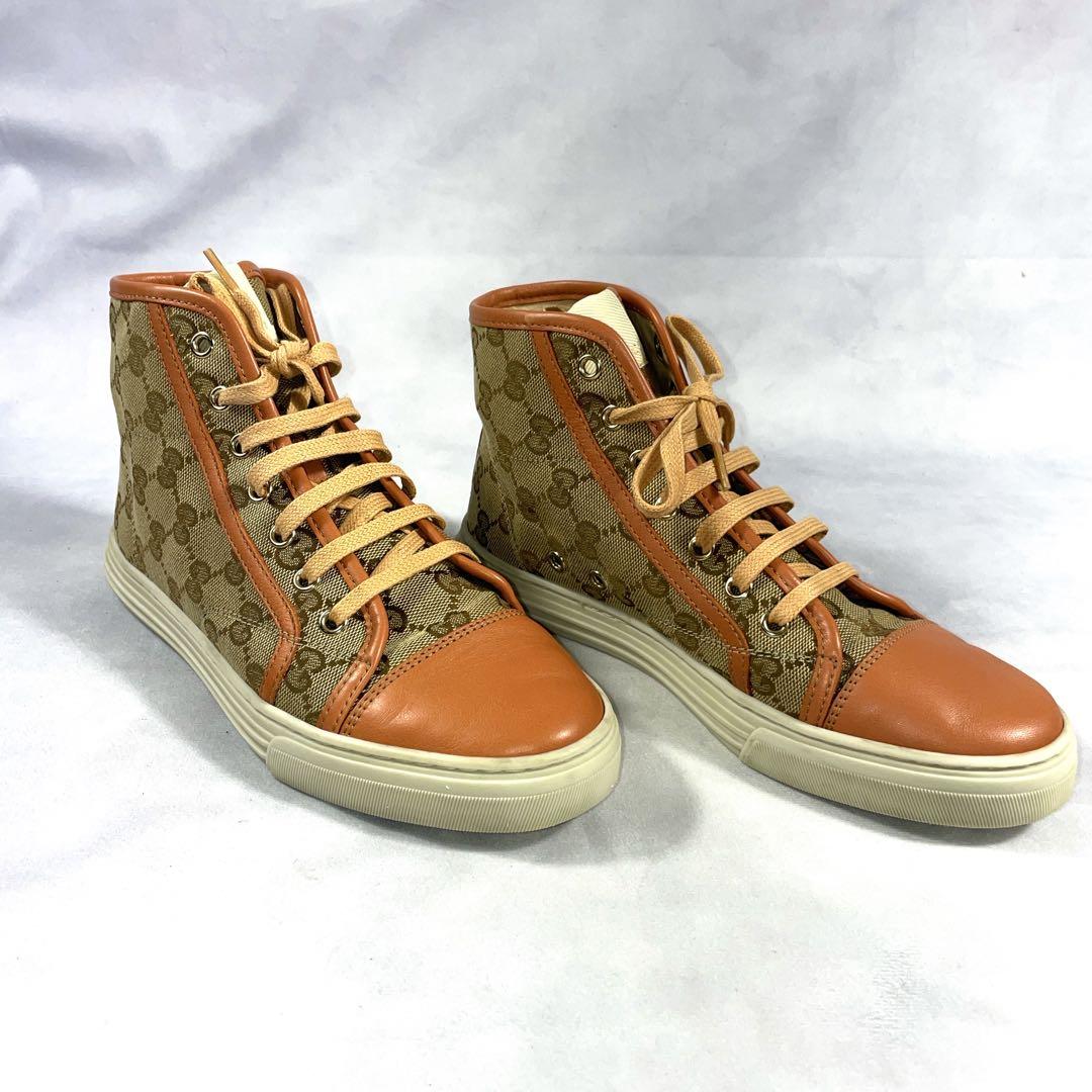 W*N様 【現行】美品GUCCI グッチ　GG ハイカット スニーカー　ピンクベ