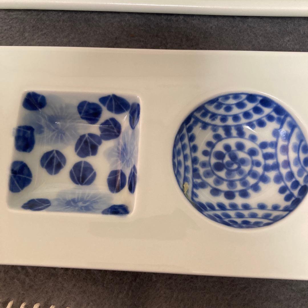 【有田焼】青と白の模様の陶器皿　おまとめセット