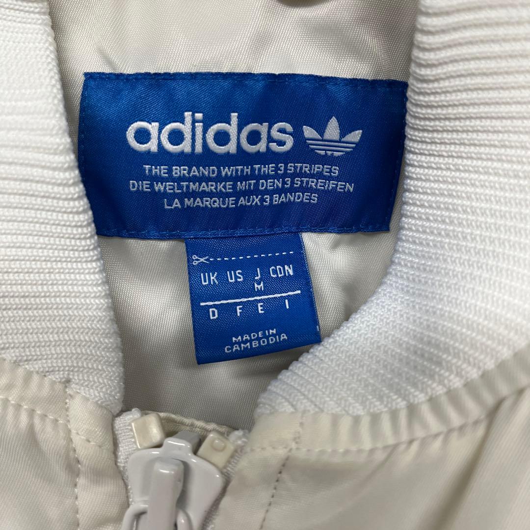 adidas MA-1 中綿入り ホワイト フライトジャケット パッチワーク M