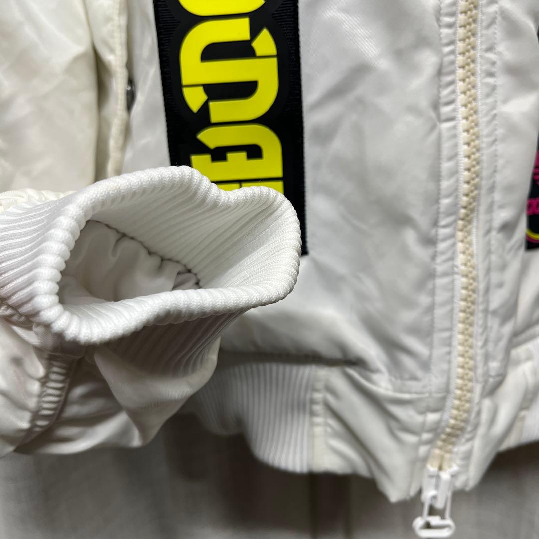 adidas MA-1 中綿入り ホワイト フライトジャケット パッチワーク M