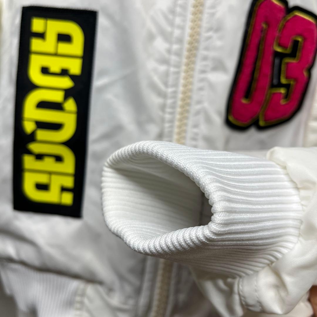 adidas MA-1 中綿入り ホワイト フライトジャケット パッチワーク M