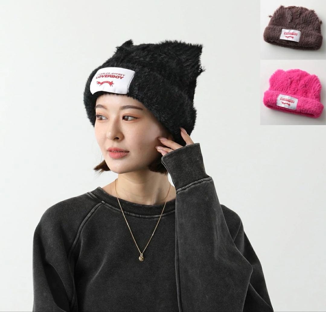 最終値下げCHARLES JEFFREY LOVERSBOY ブラックニット帽