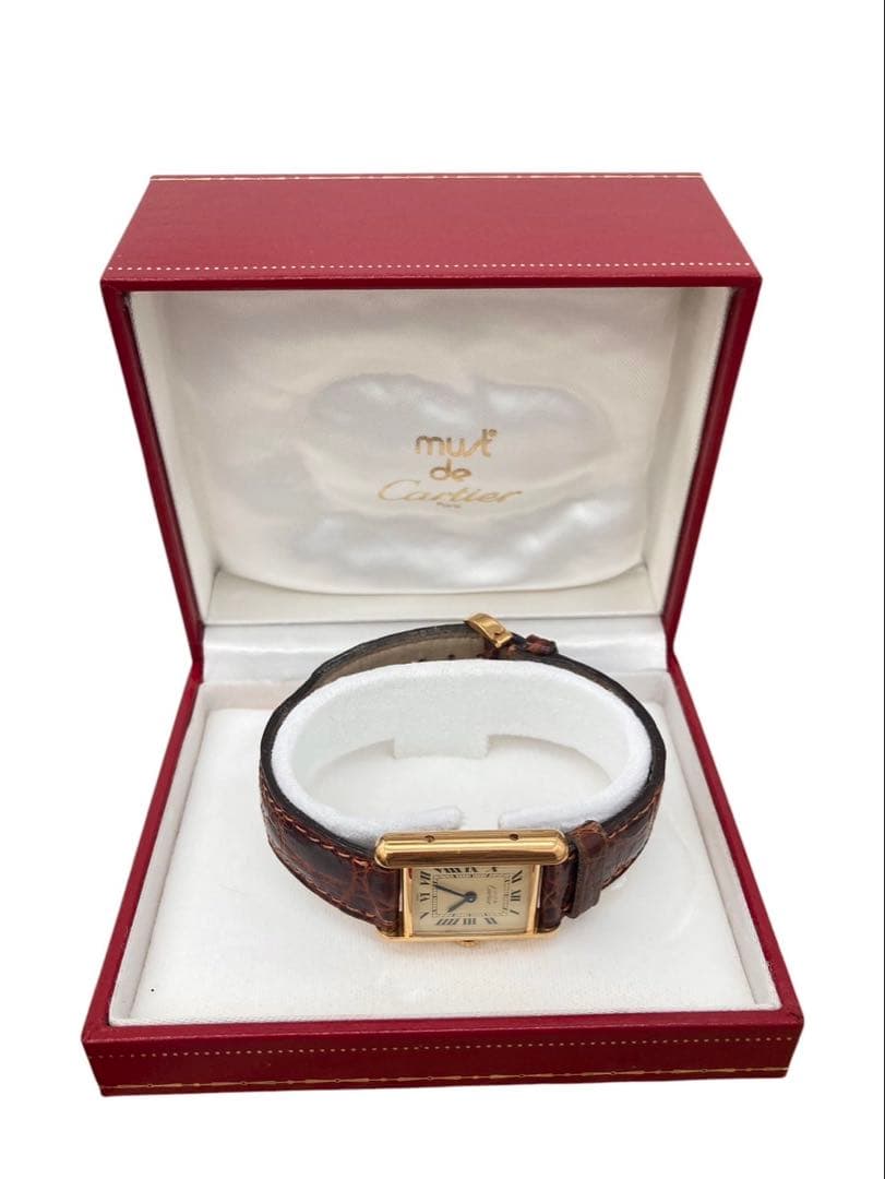 カルティエ マストタンクヴェルメイユ 925 5057001 電池交換済 (Ｏ)
