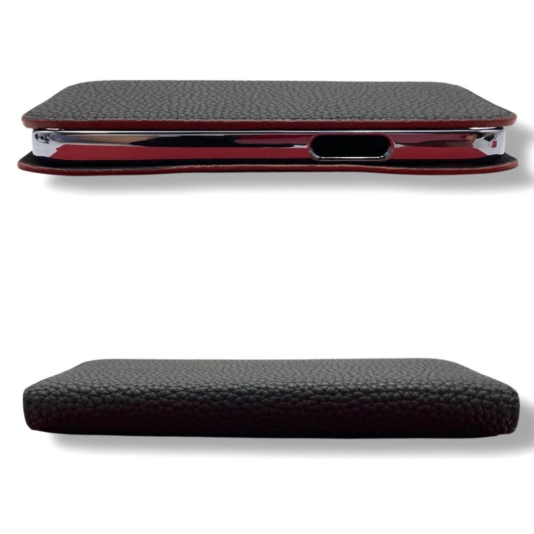 極美品 ボナベンチュラ iPhoneケース 手帳型 レザー　ブラック　箱付き