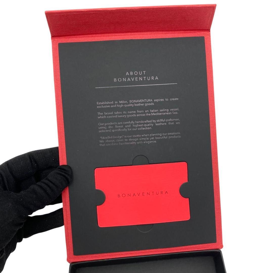 極美品 ボナベンチュラ iPhoneケース 手帳型 レザー　ブラック　箱付き