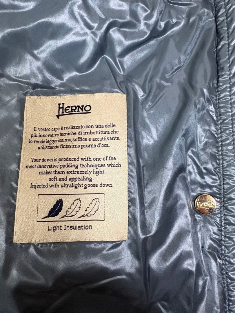 HERNO ヘルノ　ダウンベスト　ブルーグレー　40