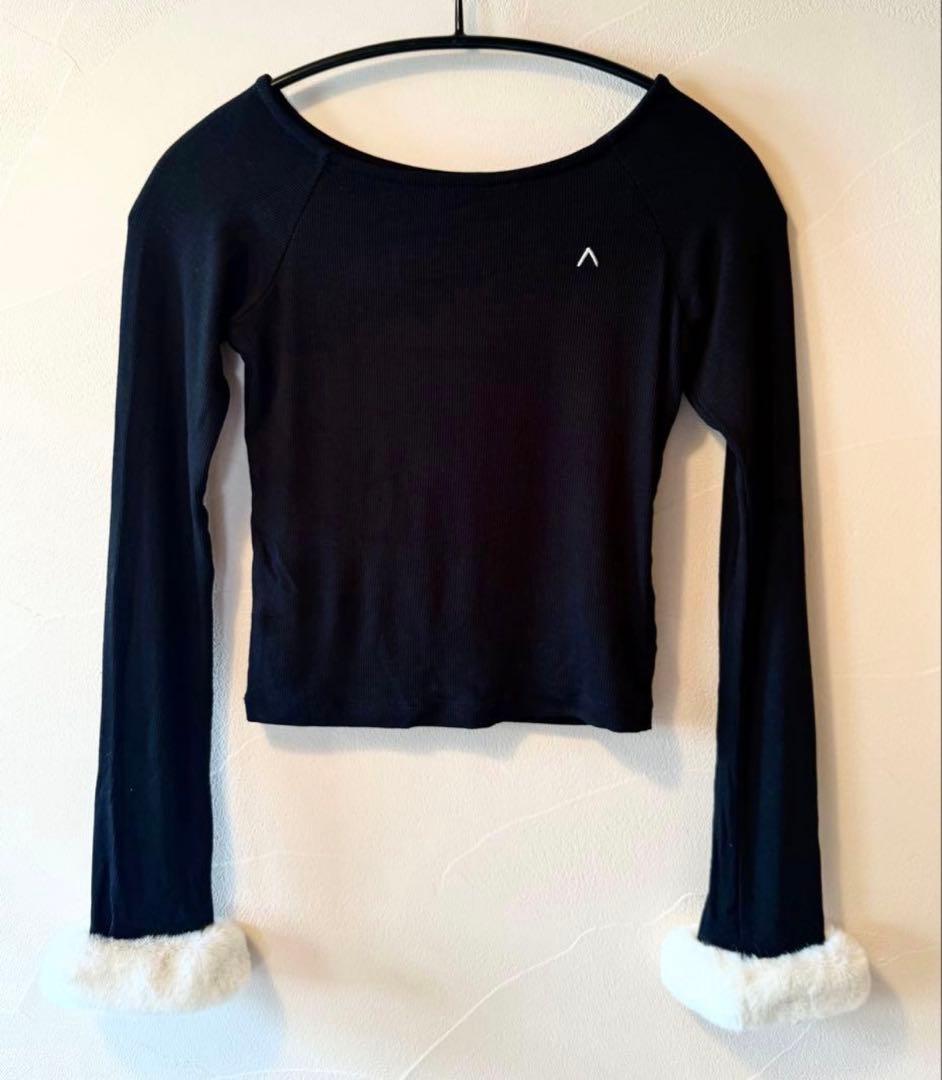 andmary Ravi fur tops ブラック 付属リボンなし