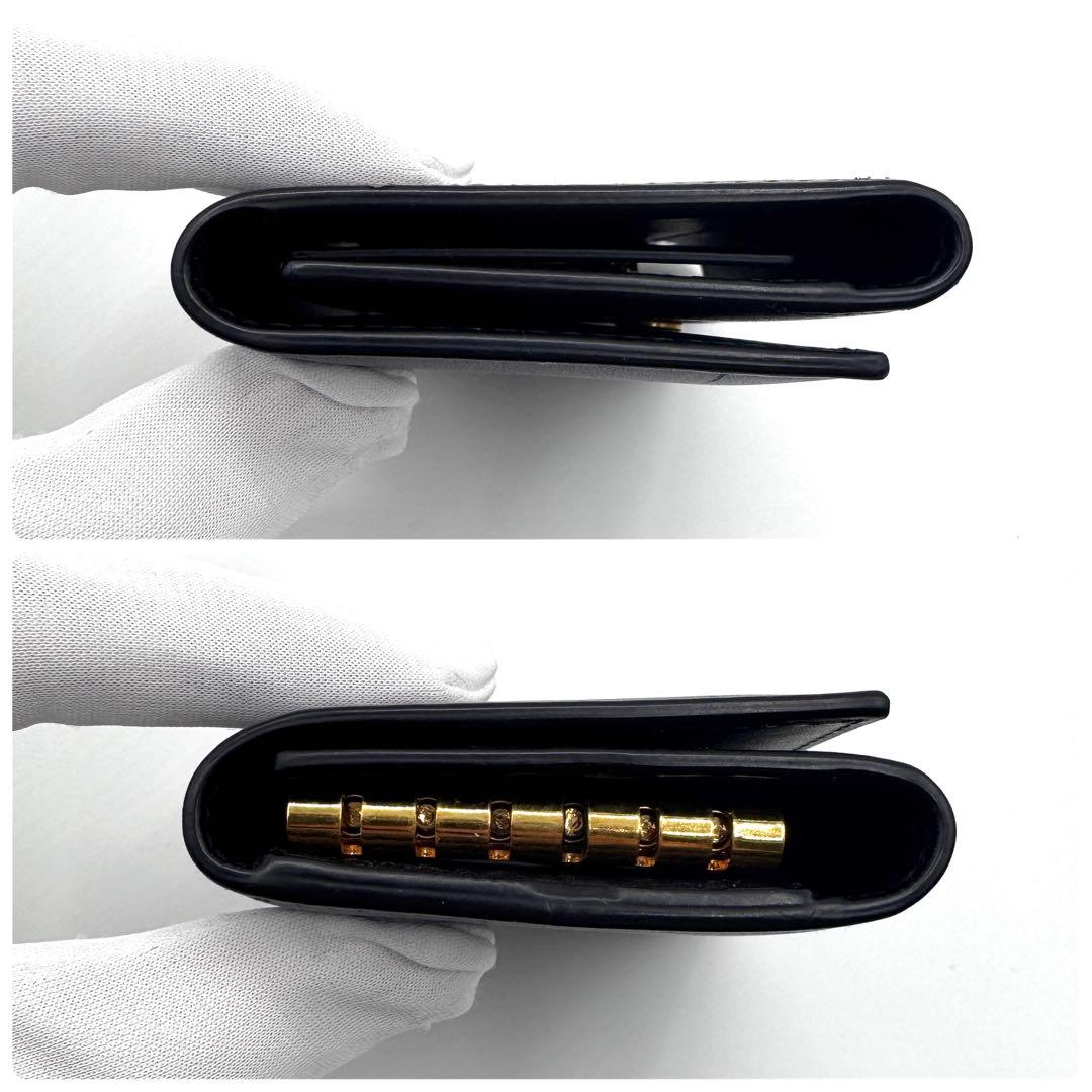 付属品完備　美品✨サンローラン　6連　キーケース　キーリング　YSL　金ロゴ　黒