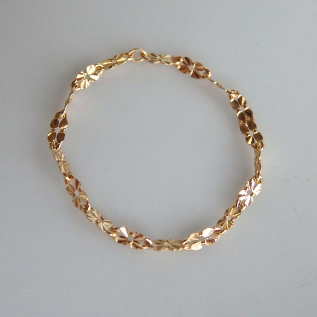 み～　k18リング　クローバーチェーン　チェーンリング　スクリューチェーン