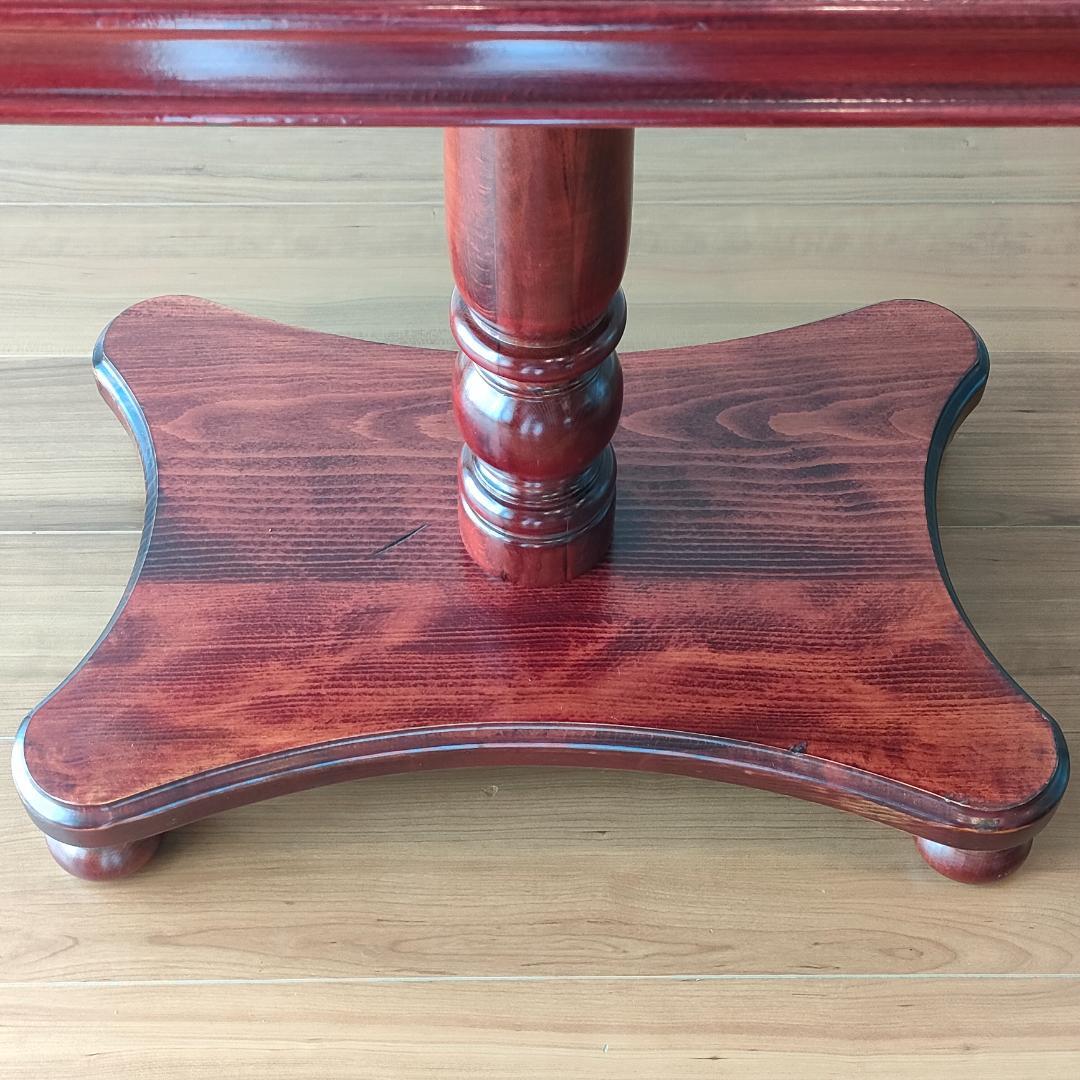 木製　サイドテーブル　コーヒーテーブル　丸脚　スクエア