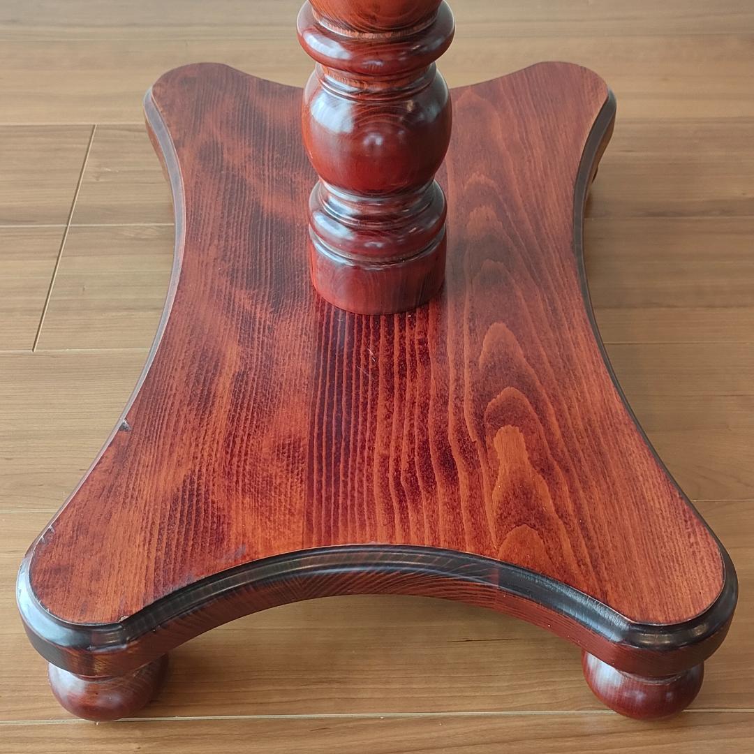 木製　サイドテーブル　コーヒーテーブル　丸脚　スクエア