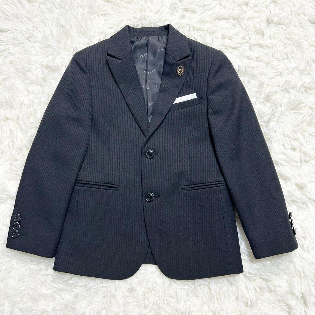 【美品】ワルツバイビームスデザイン フォーマルスーツ キッズ 黒 男の子 120