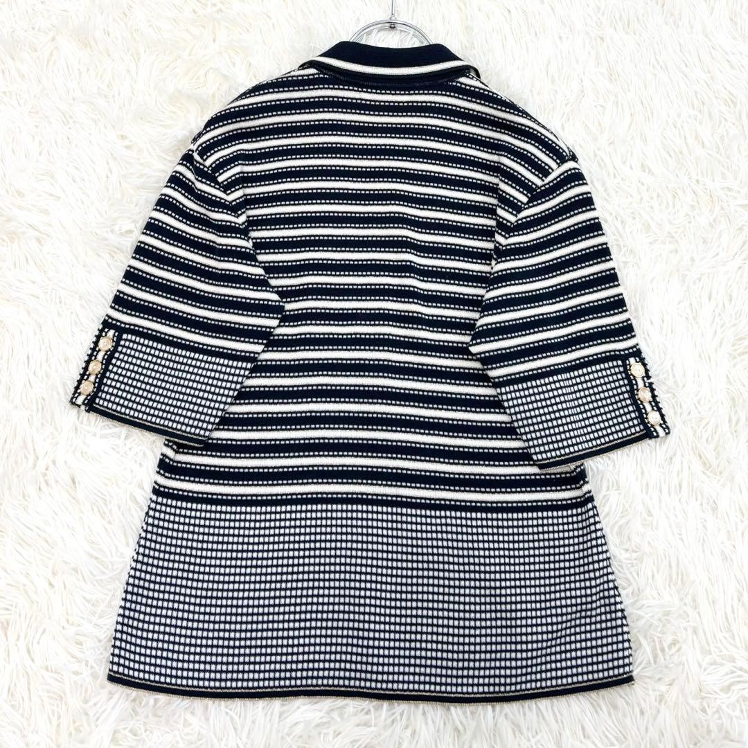 美品クリスチャンディオール ボーダー ラメ サマーニット ポロシャツ y2k M