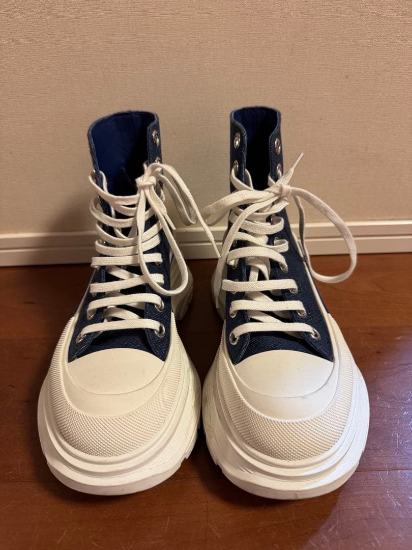 Alexander McQueen ハイカットスニーカー ネイビー/ホワイト