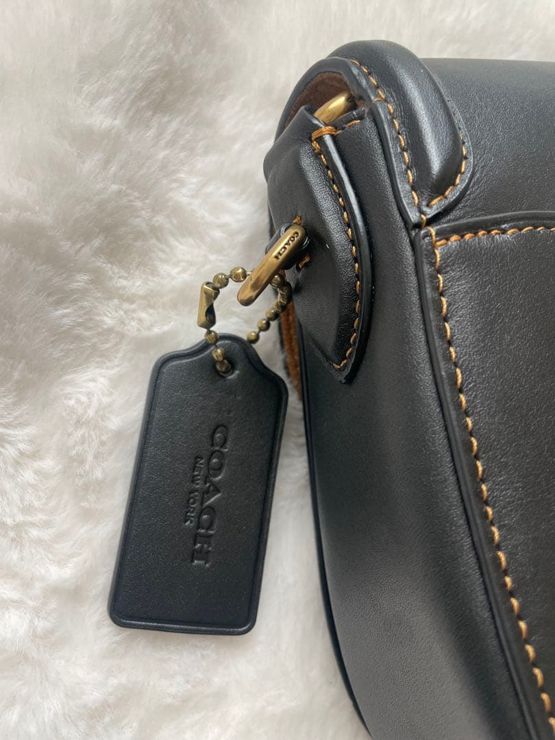 【美品】コーチ ビート 2way ショルダーバッグ サドルバッグ レザー 黒