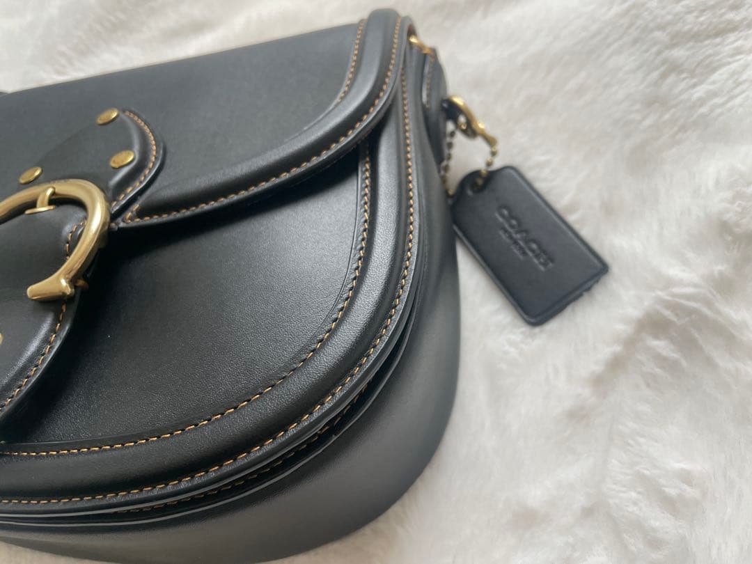【美品】コーチ ビート 2way ショルダーバッグ サドルバッグ レザー 黒