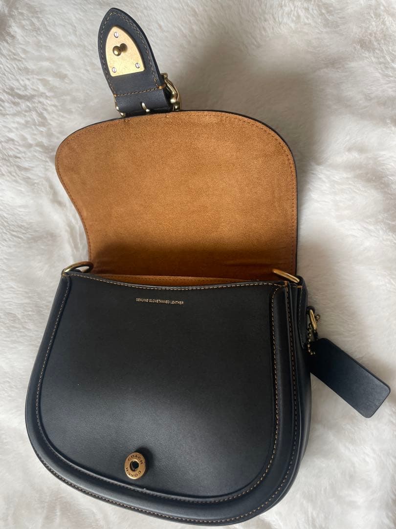 【美品】コーチ ビート 2way ショルダーバッグ サドルバッグ レザー 黒