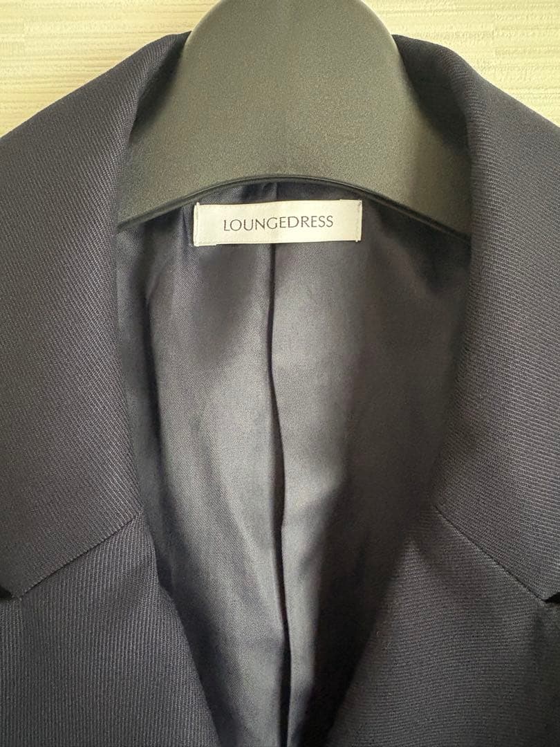 24年試着のみ美品3.4万円WテーラードジャケットFラウンジドレス ネイビー