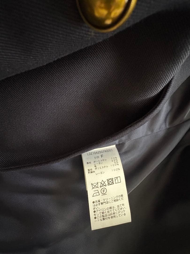 24年試着のみ美品3.4万円WテーラードジャケットFラウンジドレス ネイビー