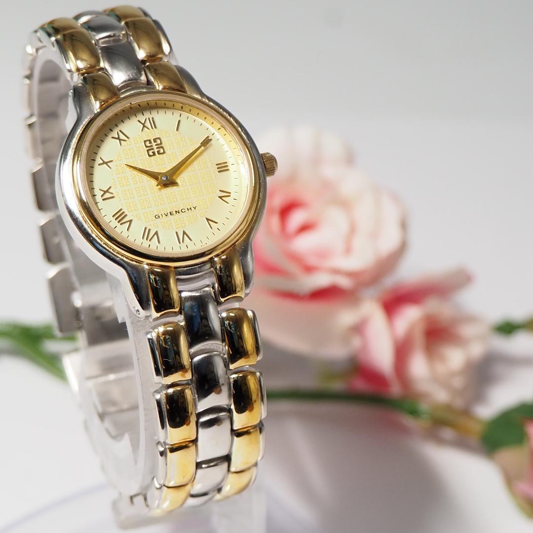 ジバンシイ GIVENCHY コンビ ゴールド文字盤 レディース腕時計 F403