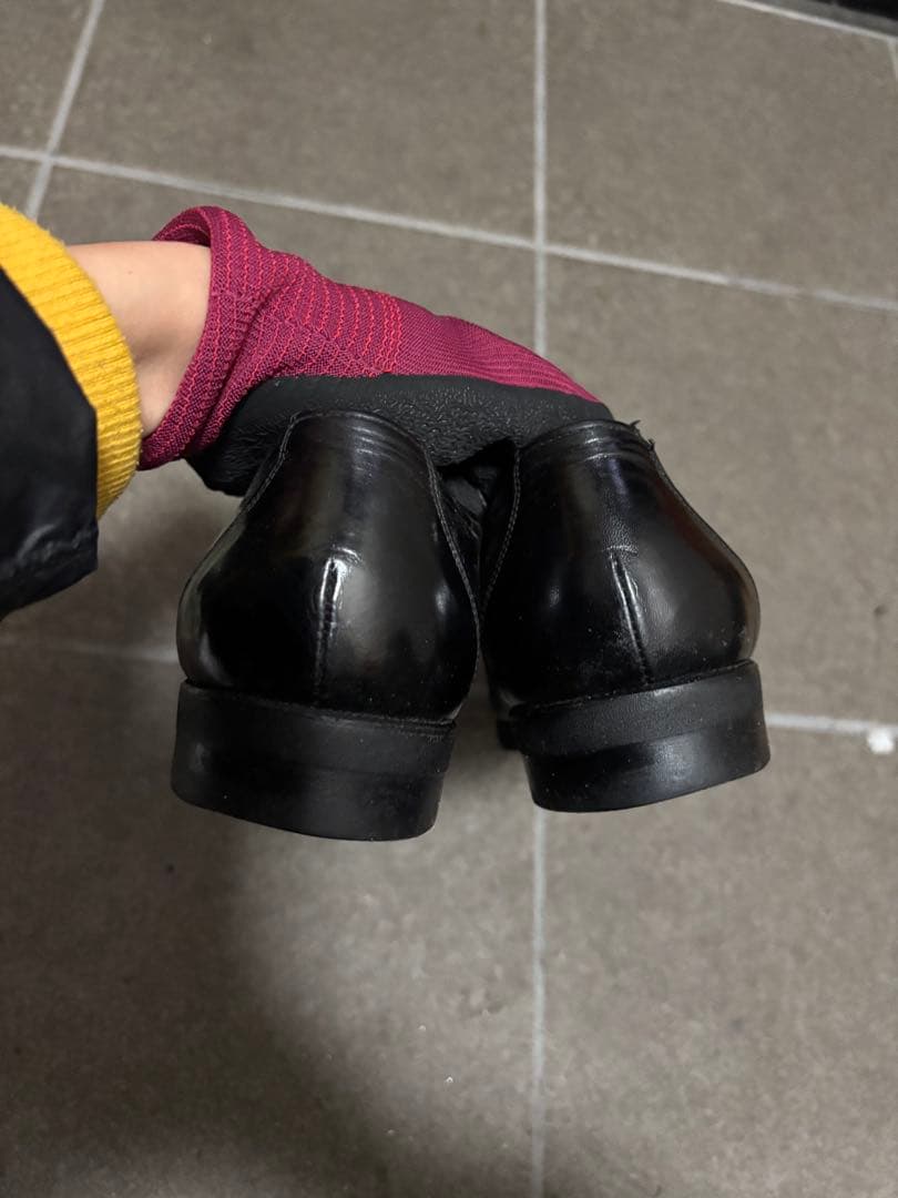 イブサンローラン ブラックレザーシューズ 25.5cm 黒