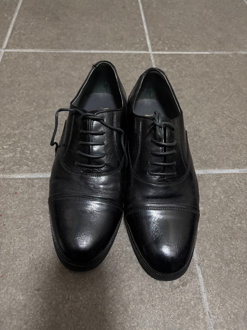 イブサンローラン ブラックレザーシューズ 25.5cm 黒