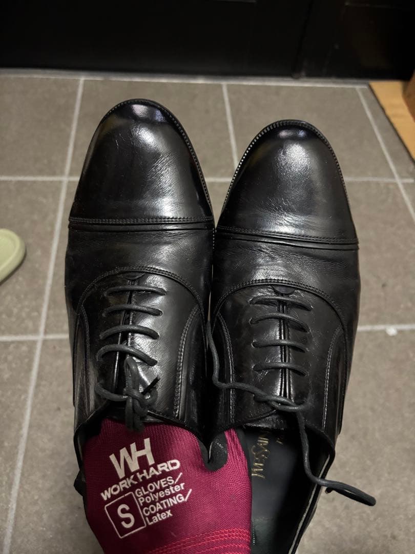 イブサンローラン ブラックレザーシューズ 25.5cm 黒