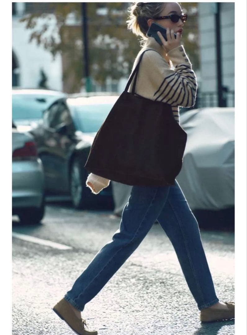 Zara スエードマキシショッパートートバッグ ブラウン