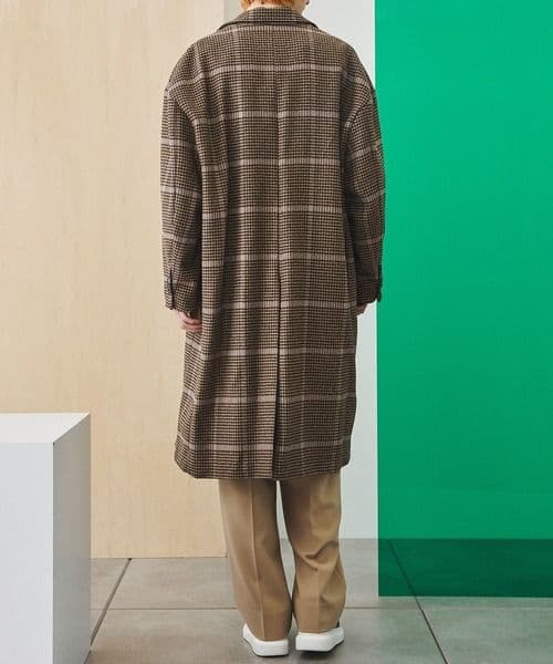 完売 マンテコ UNITED TOKYO チェックオーバーサイズチェスターコート