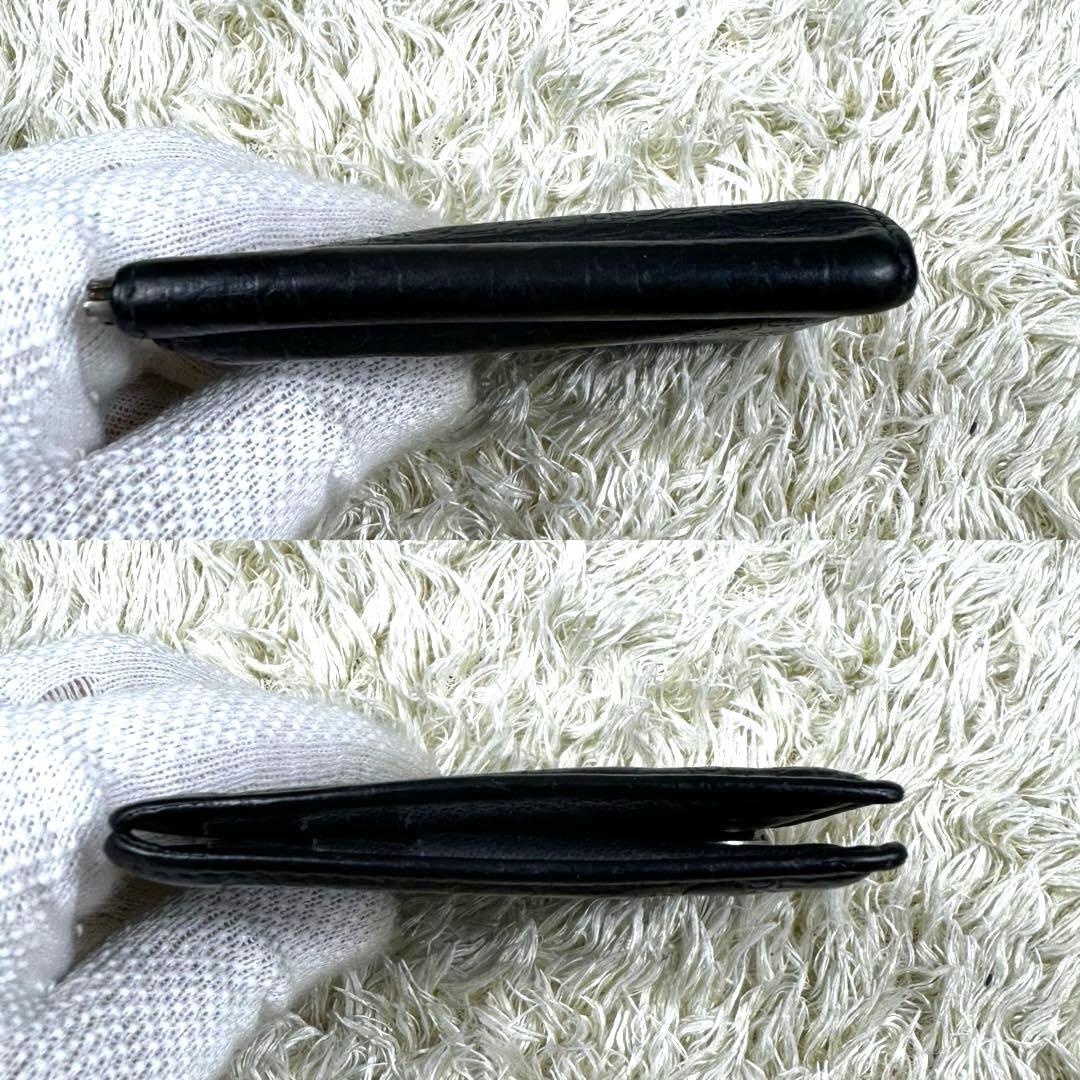 希少✨クリスチャンディオール　マネークリップ　ジャカードオブリーク　レザー　黒