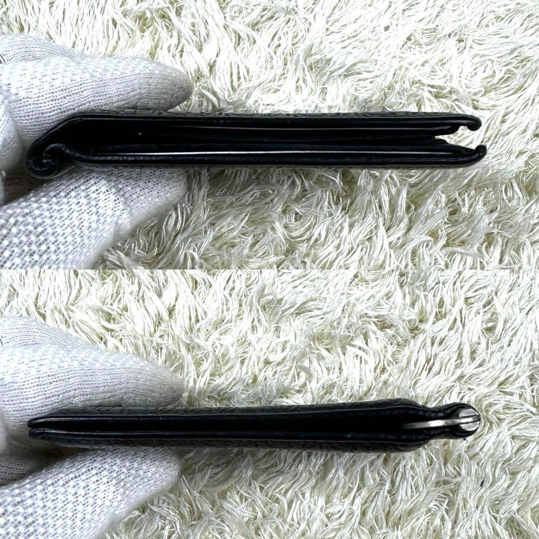 希少✨クリスチャンディオール　マネークリップ　ジャカードオブリーク　レザー　黒
