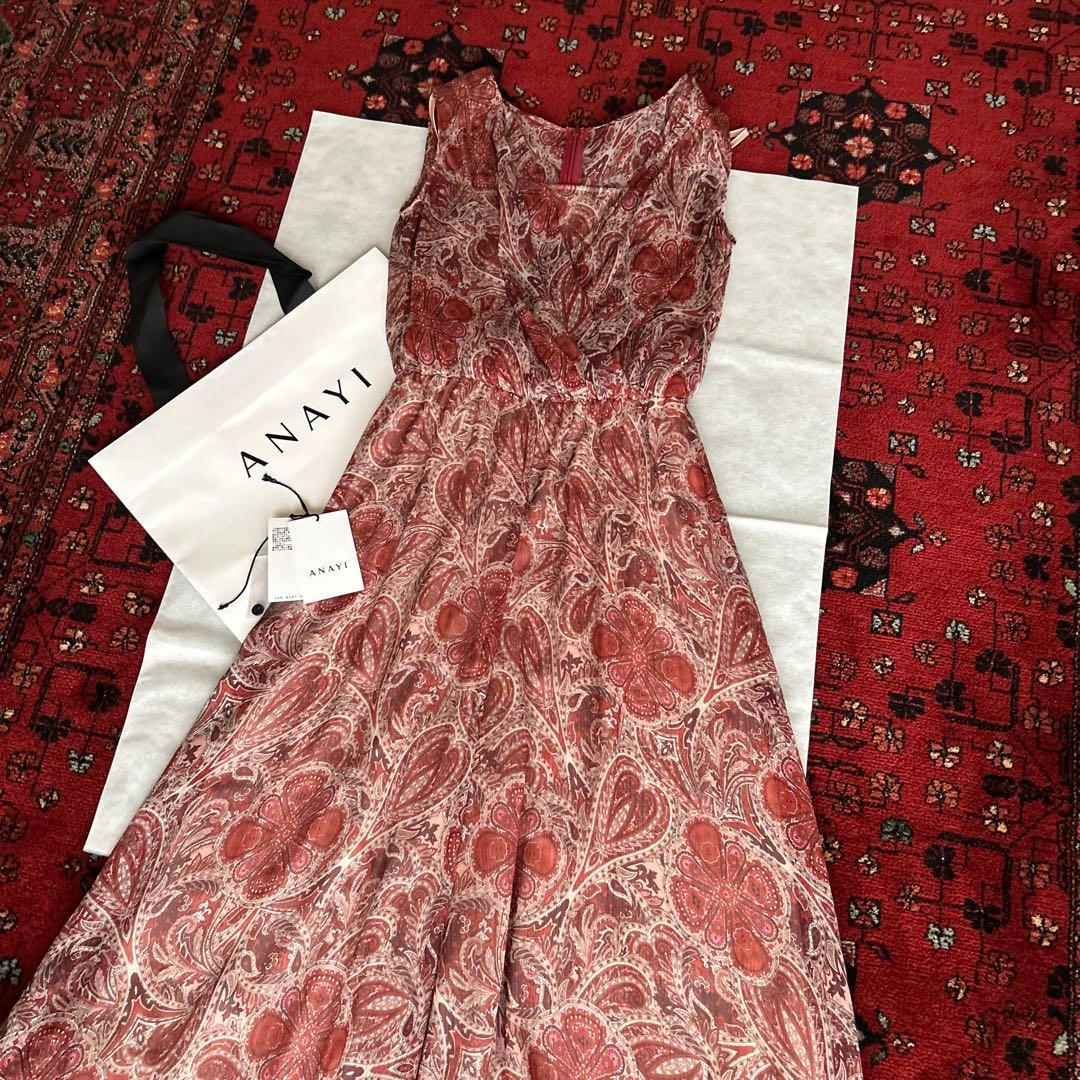 美品ANAYI 楊柳ペイズリーオールインワン36サイズ
