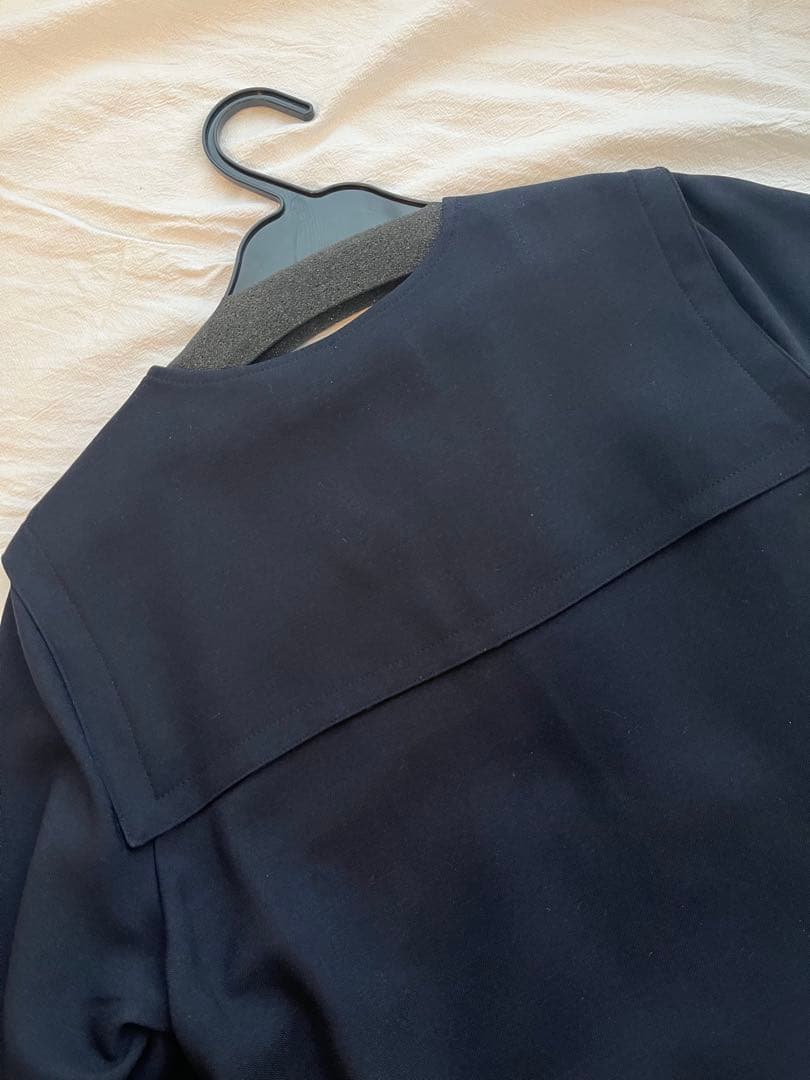 【新品】SHIPS any：ダブルクロスヨークカラーワンピース