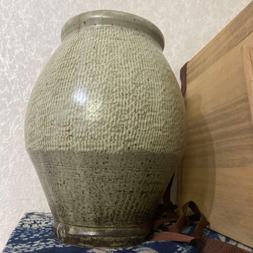 クリスマスセール　人間国宝　島岡達三　地釉象嵌縄文壺