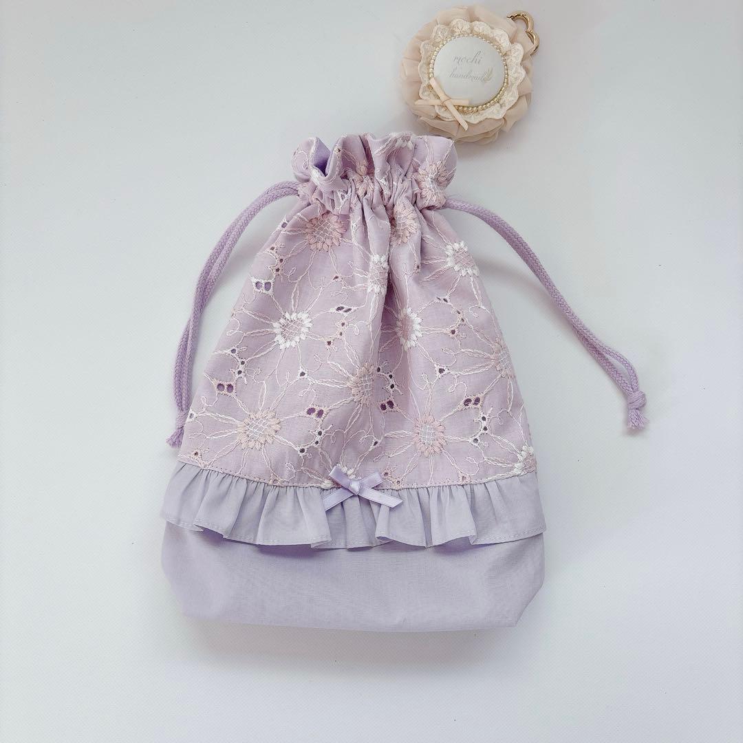 りいmama♡様　レッスンバッグ　上履き袋　体操着袋　ヌビ　ハート　キルト