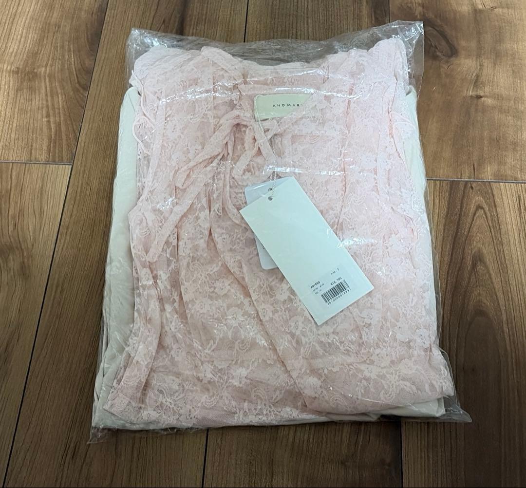 ANDMARY Cereza lace mini dress ピンク