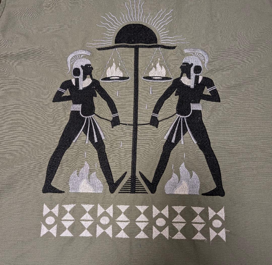 【希少】BAL バル 刺繍 ミリタリーシャツ リップストップ カモフラ 切替 L