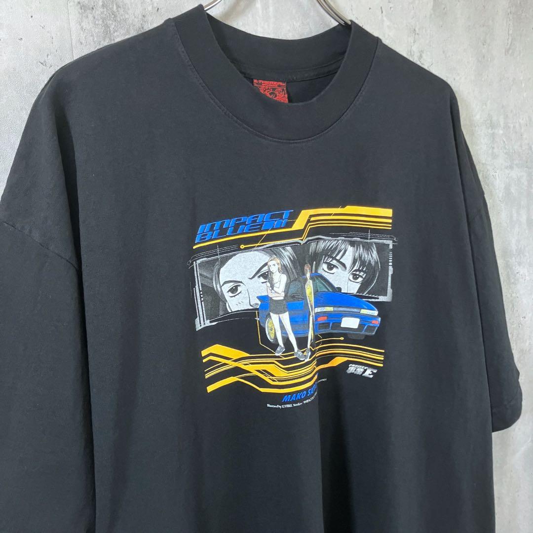 【XL】頭文字D イニシャルディー アニメTシャツ インパクトブルー 真子&沙雪