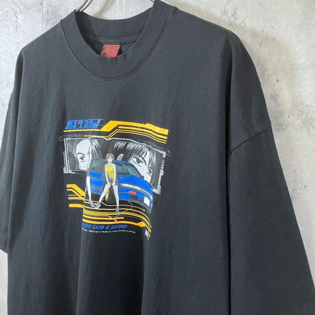 【XL】頭文字D イニシャルディー アニメTシャツ インパクトブルー 真子&沙雪