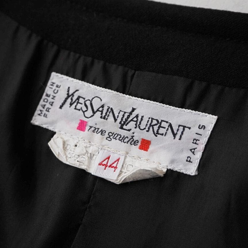 希少 YSL イヴサンローラン リブゴーシュ フランス製 ノーカラージャケット