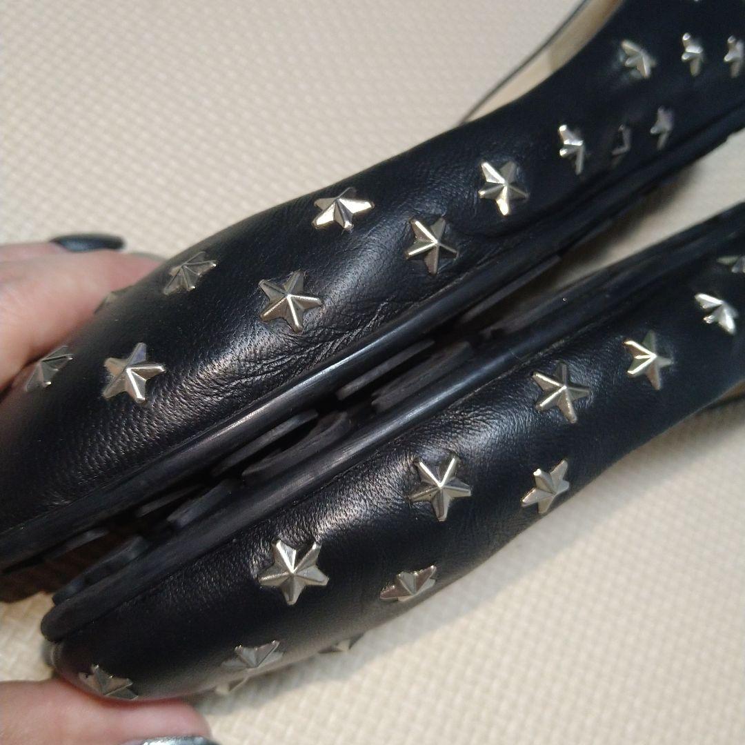 ニコ ジミーチュウ スタッズフラットシューズ 23.5ぐらい