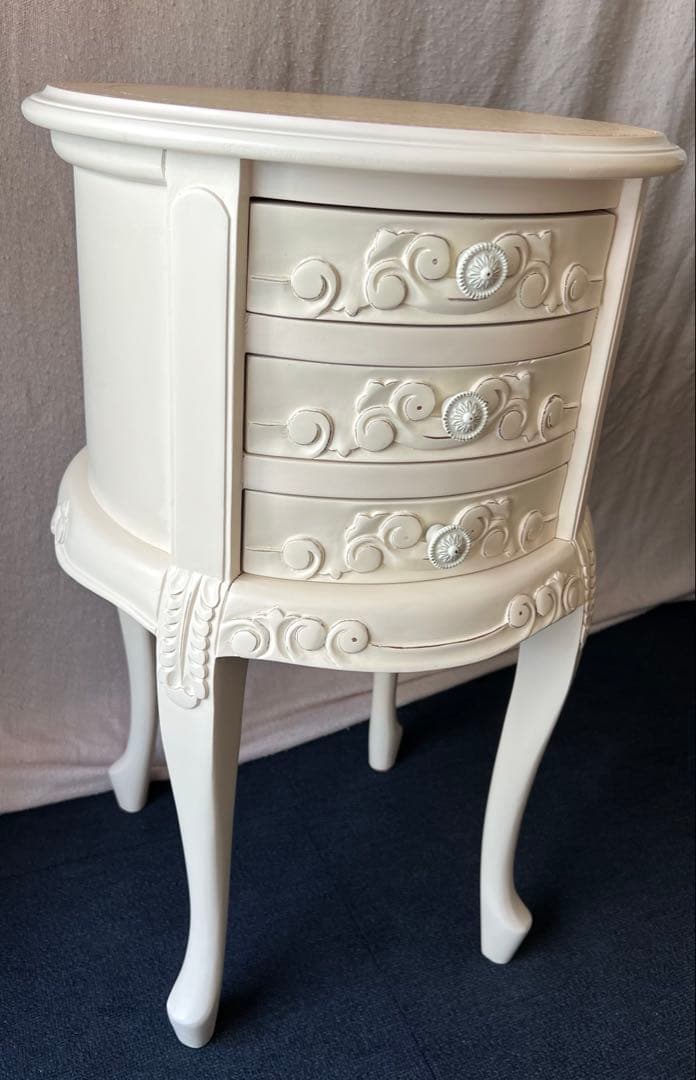 コモ ラウンド3段チェスト 3D マホガニー材